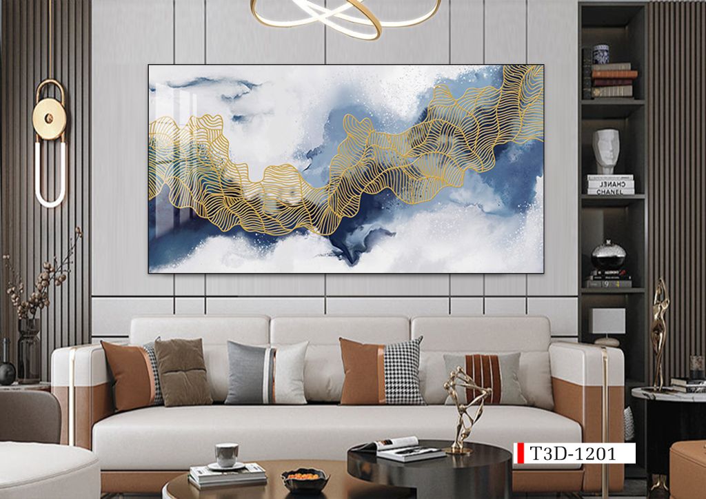 TRANH TREO PHÒNG KHÁCH - PHÒNG ĂN - CẦU THANG - LỐI ĐI - TRANH HIỆN ĐẠI TRỪU TƯỢNG | MÃ T3D-1201