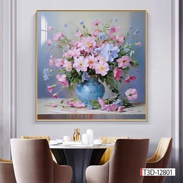796 - TRANH TREO PHÒNG ĂN HIỆN ĐẠI - TRANH TRANG TRÍ - TRANH TREO TƯỜNG HOA BÌNH HOA - KIỂU TRANH LIỀN KHỔ | MÃ T3D-12073