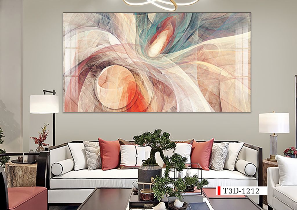 TRANH TREO PHÒNG KHÁCH - PHÒNG ĂN - CẦU THANG - LỐI ĐI - TRANH HIỆN ĐẠI TRỪU TƯỢNG | MÃ T3D-1212