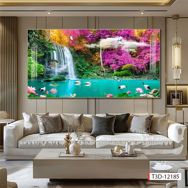 612 - TRANH TREO PHÒNG KHÁCH HIỆN ĐẠI - TRANH TRANG TRÍ - TRANH TREO TƯỜNG PHONG CẢNH - KIỂU TRANH LIỀN KHỔ | MÃ T3D-12185