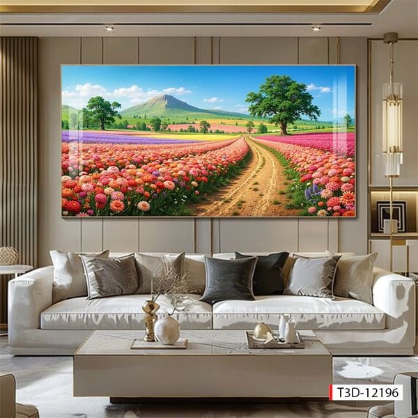 616 - TRANH TREO PHÒNG KHÁCH HIỆN ĐẠI - TRANH TRANG TRÍ - TRANH TREO TƯỜNG PHONG CẢNH - KIỂU TRANH LIỀN KHỔ | MÃ T3D-12196