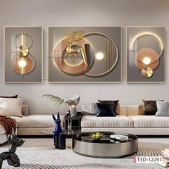 967 - TRANH TREO PHÒNG KHÁCH HIỆN ĐẠI - TRANH TRANG TRÍ - TRANH TREO TƯỜNG HƯƠU TÀI LỘC HIỆN ĐẠI - KIỂU TRANH GHÉP BỘ 3 BỨC | MÃ T3D-12291