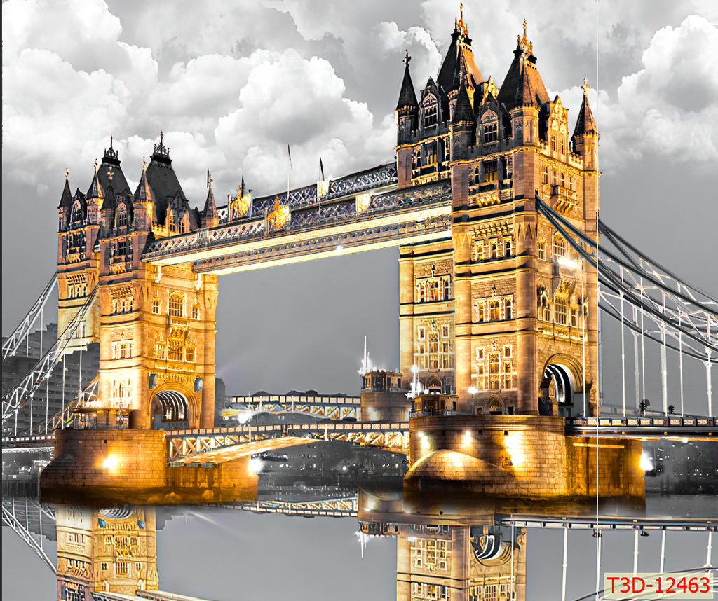 526 - TRANH TREO PHÒNG KHÁCH HIỆN ĐẠI - TRANH TRANG TRÍ - TRANH TREO TƯỜNG PHONG CẢNH CHÂU ÂU - KIỂU TRANH LIỀN KHỔ | MÃ T3D-12463