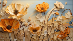 494 - TRANH TREO PHÒNG PHÒNG KHÁCH HIỆN ĐẠI - TRANH TRANG TRÍ - TRANH TREO TƯỜNG HOA BÌNH HOA - KIỂU TRANH LIỀN KHỔ | MÃ T3D-12502