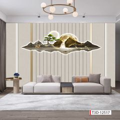 533 - TRANH DÁN TƯỜNG PHÒNG KHÁCH HIỆN ĐẠI- TRANH TRANG TRÍ - TRANH DÁN TƯỜNG HIỆN ĐẠI - KIỂU TRANH LIỀN KHỔ| MÃ T3D-12517