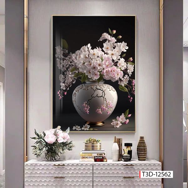 642 - TRANH TREO HÀNH LANG, LỐI ĐI- TRANH TRANG TRÍ - TRANH TREO TƯỜNG HOA BÌNH HOA - KIỂU TRANH LIỀN KHỔ | MÃ T3D-12562