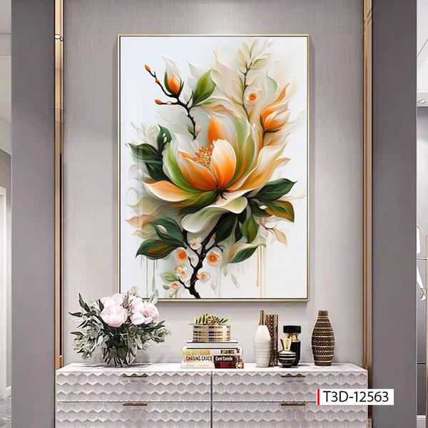 643 - TRANH TREO HÀNH LANG, LỐI ĐI- TRANH TRANG TRÍ - TRANH TREO TƯỜNG HOA BÌNH HOA - KIỂU TRANH LIỀN KHỔ | MÃ T3D-12563