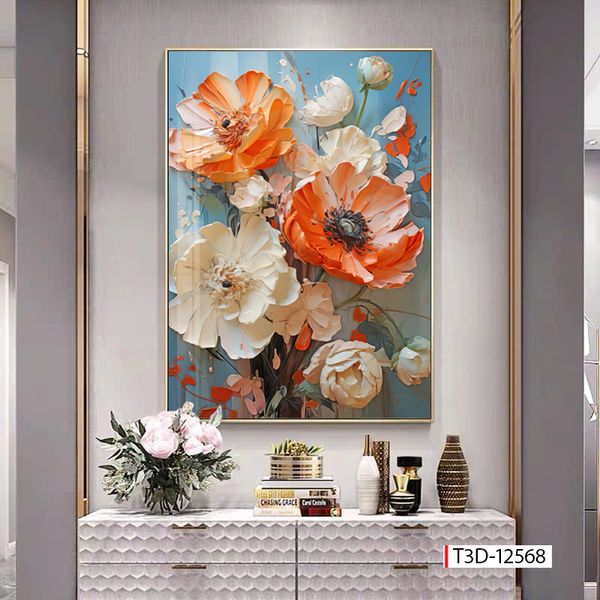 647 - TRANH TREO HÀNH LANG, LỐI ĐI- TRANH TRANG TRÍ - TRANH TREO TƯỜNG HOA BÌNH HOA - KIỂU TRANH LIỀN KHỔ | MÃ T3D-12568