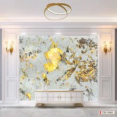 666 - TRANH VÂN ĐÁ HIỆN ĐẠI - TẤM ỐP TRANG TRÍ PHÒNG KHÁCH, VÁCH TIVI - TRANH VÂN ĐÁ CẨM THẠCH  | MÃ T3D-12662