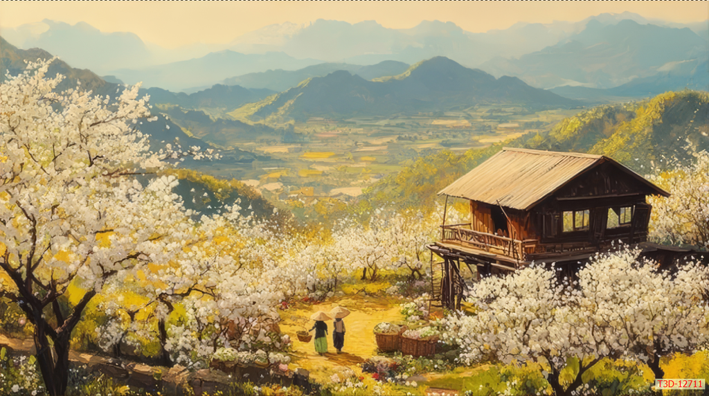 701 - TRANH TREO PHÒNG PHÒNG KHÁCH HIỆN ĐẠI - TRANH TRANG TRÍ - TRANH TREO TƯỜNG ĐỒNG QUÊ - KIỂU TRANH LIỀN KHỔ | MÃ T3D-12711