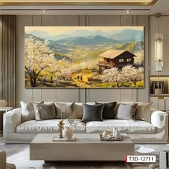 701 - TRANH TREO PHÒNG PHÒNG KHÁCH HIỆN ĐẠI - TRANH TRANG TRÍ - TRANH TREO TƯỜNG ĐỒNG QUÊ - KIỂU TRANH LIỀN KHỔ | MÃ T3D-12711