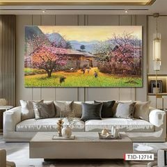 702 - TRANH TREO PHÒNG PHÒNG KHÁCH HIỆN ĐẠI - TRANH TRANG TRÍ - TRANH TREO TƯỜNG ĐỒNG QUÊ - KIỂU TRANH LIỀN KHỔ | MÃ T3D-12714