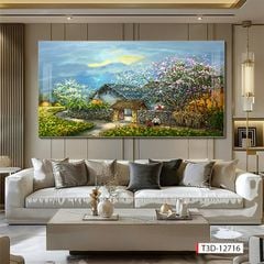 704 - TRANH TREO PHÒNG PHÒNG KHÁCH HIỆN ĐẠI - TRANH TRANG TRÍ - TRANH TREO TƯỜNG ĐỒNG QUÊ - KIỂU TRANH LIỀN KHỔ | MÃ T3D-12716