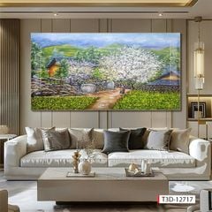 705 - TRANH TREO PHÒNG PHÒNG KHÁCH HIỆN ĐẠI - TRANH TRANG TRÍ - TRANH TREO TƯỜNG ĐỒNG QUÊ - KIỂU TRANH LIỀN KHỔ | MÃ T3D-12717