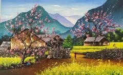 706 - TRANH TREO PHÒNG PHÒNG KHÁCH HIỆN ĐẠI - TRANH TRANG TRÍ - TRANH TREO TƯỜNG ĐỒNG QUÊ - KIỂU TRANH LIỀN KHỔ | MÃ T3D-12718