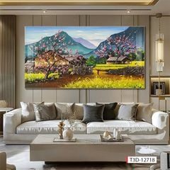 706 - TRANH TREO PHÒNG PHÒNG KHÁCH HIỆN ĐẠI - TRANH TRANG TRÍ - TRANH TREO TƯỜNG ĐỒNG QUÊ - KIỂU TRANH LIỀN KHỔ | MÃ T3D-12718