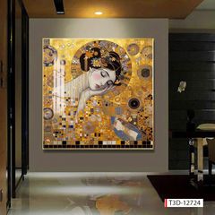 712 - TRANH TREO HÀNH LANG LỐI ĐI - TRANH TRANG TRÍ - TRANH CÔ GÁI NGHỆ THUẬT - KIỂU TRANH LIỀN KHỔ | MÃ T3D-12724