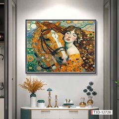 716 - TRANH TREO HÀNH LANG LỐI ĐI - TRANH TRANG TRÍ - TRANH CÔ GÁI NGHỆ THUẬT - KIỂU TRANH LIỀN KHỔ | MÃ T3D-12728