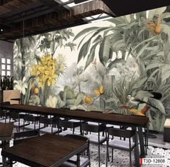 770 - TRANH DÁN TƯỜNG NHÀ HÀNG, KHÁCH SẠN, CAFE - TRANH TRANG TRÍ - TRANH DÁN TƯỜNG TROPICAL - KIỂU TRANH LIỀN KHỔ| MÃ T3D-12808