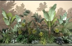 773 - TRANH DÁN TƯỜNG NHÀ HÀNG, KHÁCH SẠN, CAFE - TRANH TRANG TRÍ - TRANH DÁN TƯỜNG TROPICAL - KIỂU TRANH LIỀN KHỔ| MÃ T3D-12813