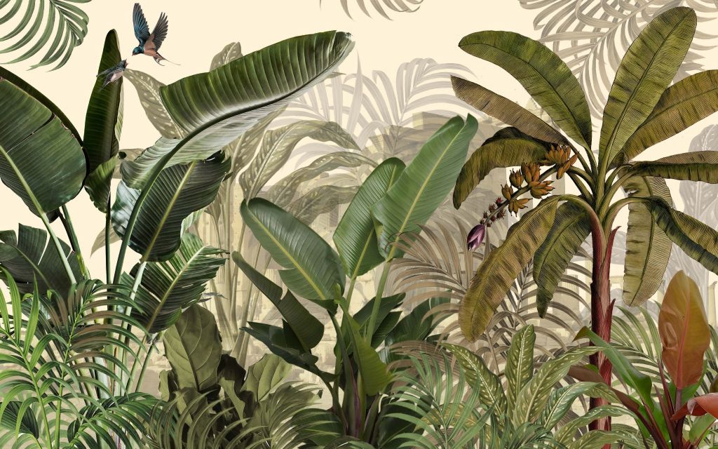774 - TRANH DÁN TƯỜNG NHÀ HÀNG, KHÁCH SẠN, CAFE - TRANH TRANG TRÍ - TRANH DÁN TƯỜNG TROPICAL - KIỂU TRANH LIỀN KHỔ| MÃ T3D-12814