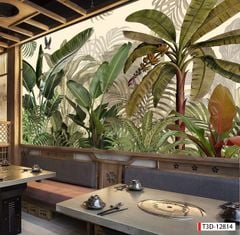 774 - TRANH DÁN TƯỜNG NHÀ HÀNG, KHÁCH SẠN, CAFE - TRANH TRANG TRÍ - TRANH DÁN TƯỜNG TROPICAL - KIỂU TRANH LIỀN KHỔ| MÃ T3D-12814