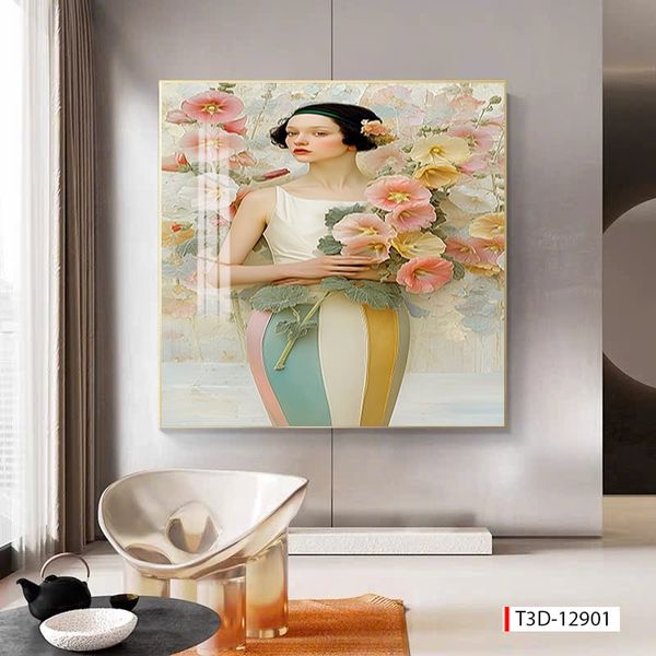 875 - TRANH TREO HÀNH LANG LỐI ĐI - TRANH TRANG TRÍ - TRANH TREO TƯỜNG CÔ GÁI NGHỆ THUẬT - KIỂU TRANH ĐƠN DỌC | MÃ T3D-12901