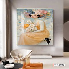 879 - TRANH TREO HÀNH LANG LỐI ĐI - TRANH TRANG TRÍ - TRANH TREO TƯỜNG CÔ GÁI NGHỆ THUẬT - KIỂU TRANH ĐƠN DỌC | MÃ T3D-12910