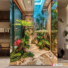 949 - TRANH DÁN TƯỜNG PHÒNG KHÁCH SAU SOFA - TRANH TRANG TRÍ - TRANH DÁN TƯỜNG TIỂU CẢNH 3D - KIỂU TRANH LIỀN KHỔ| MÃ T3D-12997