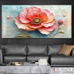 378 - TRANH TREO PHÒNG KHÁCH HIỆN ĐẠI - TRANH TRANG TRÍ - TRANH TREO TƯỜNG TRANH HOA 3D - KIỂU TRANH LIỀN KHỔ | MÃ T3D-143538750