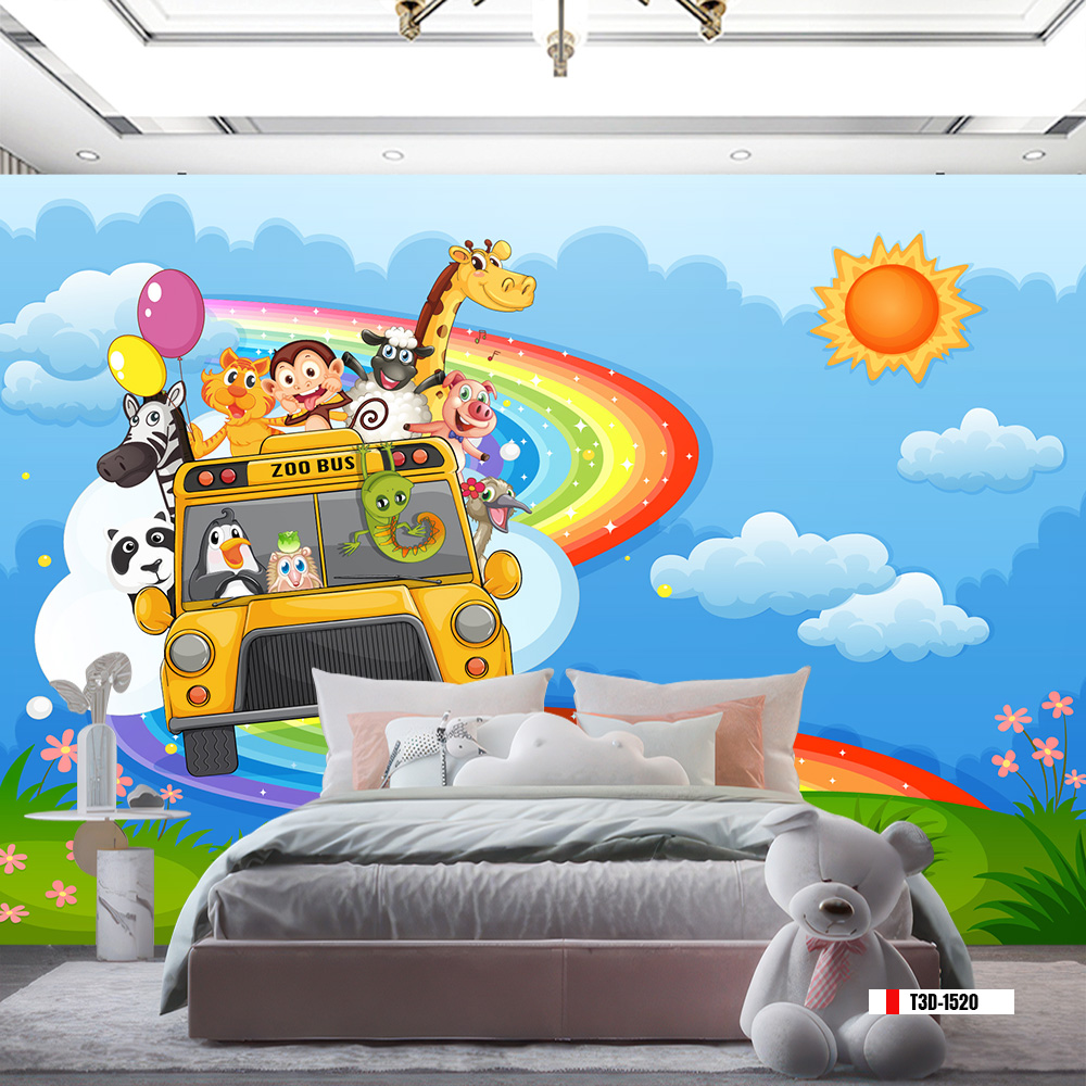 Tranh vải 3d dán tường phòng ngủ trẻ em giá tốt | Mã T3D-1520