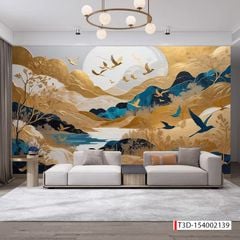623 - TRANH DÁN TƯỜNG PHÒNG KHÁCH - TRANH TRANG TRÍ - TRANH DÁN TƯỜNG HIỆN ĐẠI - KIỂU TRANH LIỀN KHỔ| MÃ T3D-154002139