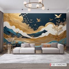 628 - TRANH DÁN TƯỜNG PHÒNG KHÁCH - TRANH TRANG TRÍ - TRANH DÁN TƯỜNG HIỆN ĐẠI - KIỂU TRANH LIỀN KHỔ| MÃ  T3D-154002992