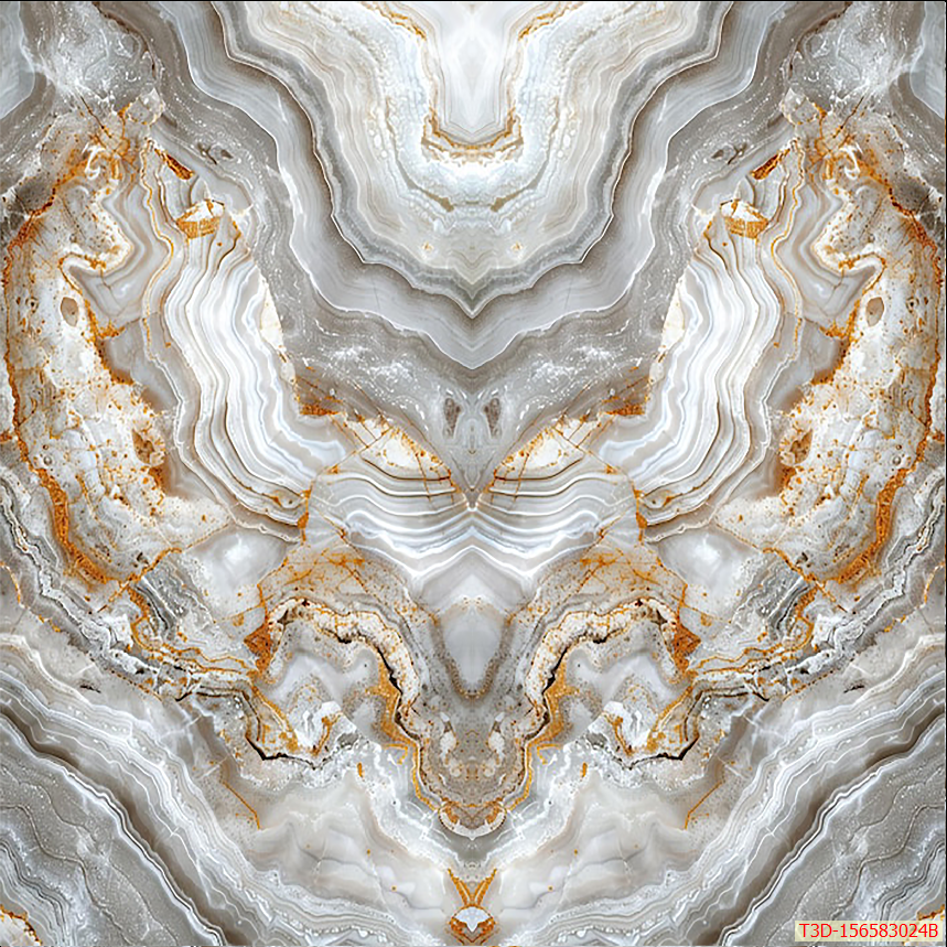 541 - TRANH VÂN ĐÁ HIỆN ĐẠI KẾT HỢP - TẤM ỐP TRANG TRÍ PHÒNG KHÁCH, VÁCH TIVI - TẤM ỐP VÂN ĐÁ ĐỐI XỨNG  | MÃ T3D-156583024B