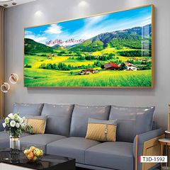193 - TRANH TREO TƯỜNG PHÒNG KHÁCH, SAU SOFA - TRANH TREO PHONG CẢNH ĐỒNG QUÊ | T3D-1592