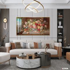 TRANH TREO TƯỜNG PHÒNG KHÁCH - TRANH HOA VẼ TAY | MÃ T3D-1717