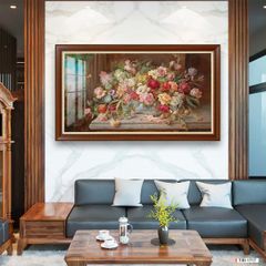 TRANH TREO TƯỜNG PHÒNG KHÁCH - TRANH HOA VẼ TAY | MÃ T3D-1717
