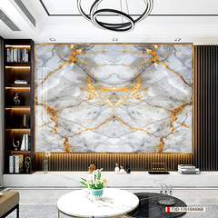 257 - TẤM ỐP VÂN ĐÁ ĐỐI XỨNG VÁCH TIVI - PHÒNG KHÁCH - TẤM ỐP PVC PHÒNG KHÁCH |  MÃ TRANH T3D-176184406B