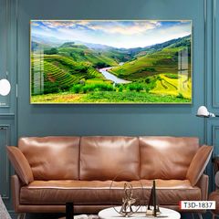 195 - TRANH TREO TƯỜNG PHÒNG KHÁCH, SAU SOFA - TRANH TREO PHONG CẢNH ĐỒNG QUÊ | T3D-1837