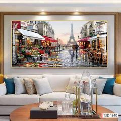 BST111 - TRANH TREO TƯỜNG - TRANH PHONG CẢNH KIẾN TRÚC CHÂU ÂU- KHỔ LỚN - TRANH PHÒNG KHÁCH - 2024