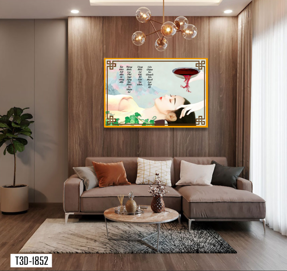 TRANH TREO TƯỜNG KHUNG HỢP KIM - TRANH SPA - MÃ T3D-1852