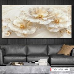 313 - TRANH TREO TƯỜNG PHÒNG KHÁCH HIỆN ĐẠI SANG TRỌNG -TRANH HOA, BÌNH HOA 3D | MÃ TRANH  T3D-187632839