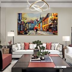 TRANH TREO TƯỜNG PHÒNG KHÁCH - TRANH PHONG CẢNH CHÂU ÂU CỔ ĐIỂN - KHỔ LỚN | MÃ T3D-1933