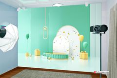 BST33 - TRANH DÁN TƯỜNG 3D - TRANG TRÍ PHÒNG LIVE, SHOP THỜI TRANG - CHỦ ĐỀ MORANDI TỐI GIẢN - KHỔ LỚN