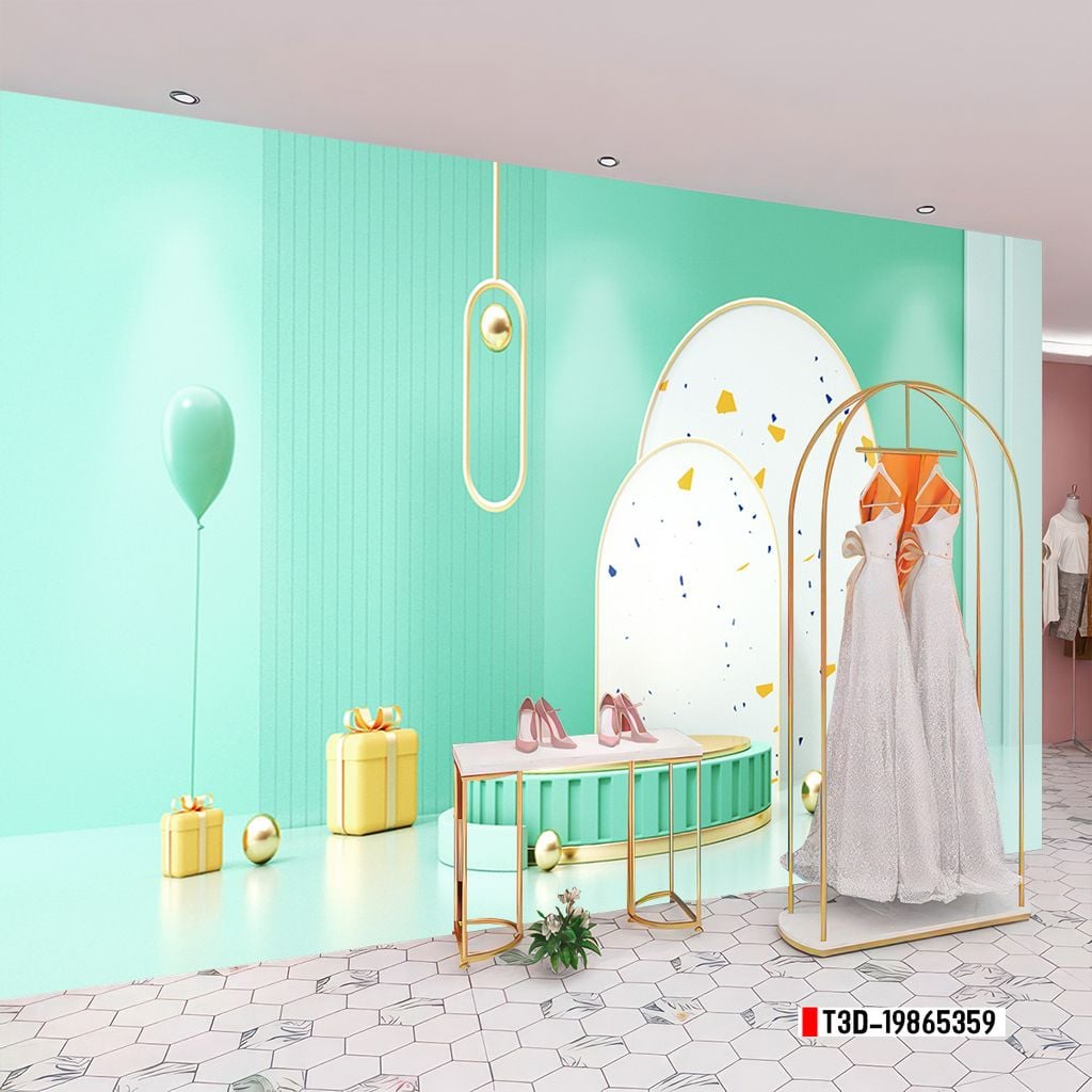 TRANH VẢI DÁN TƯỜNG 3D - TRANH VẢI HIỆN ĐẠI - TRANG TRÍ SHOP THỜI TRANG - PHONG CÁCH MORANDI | MÃ T3D-19865359