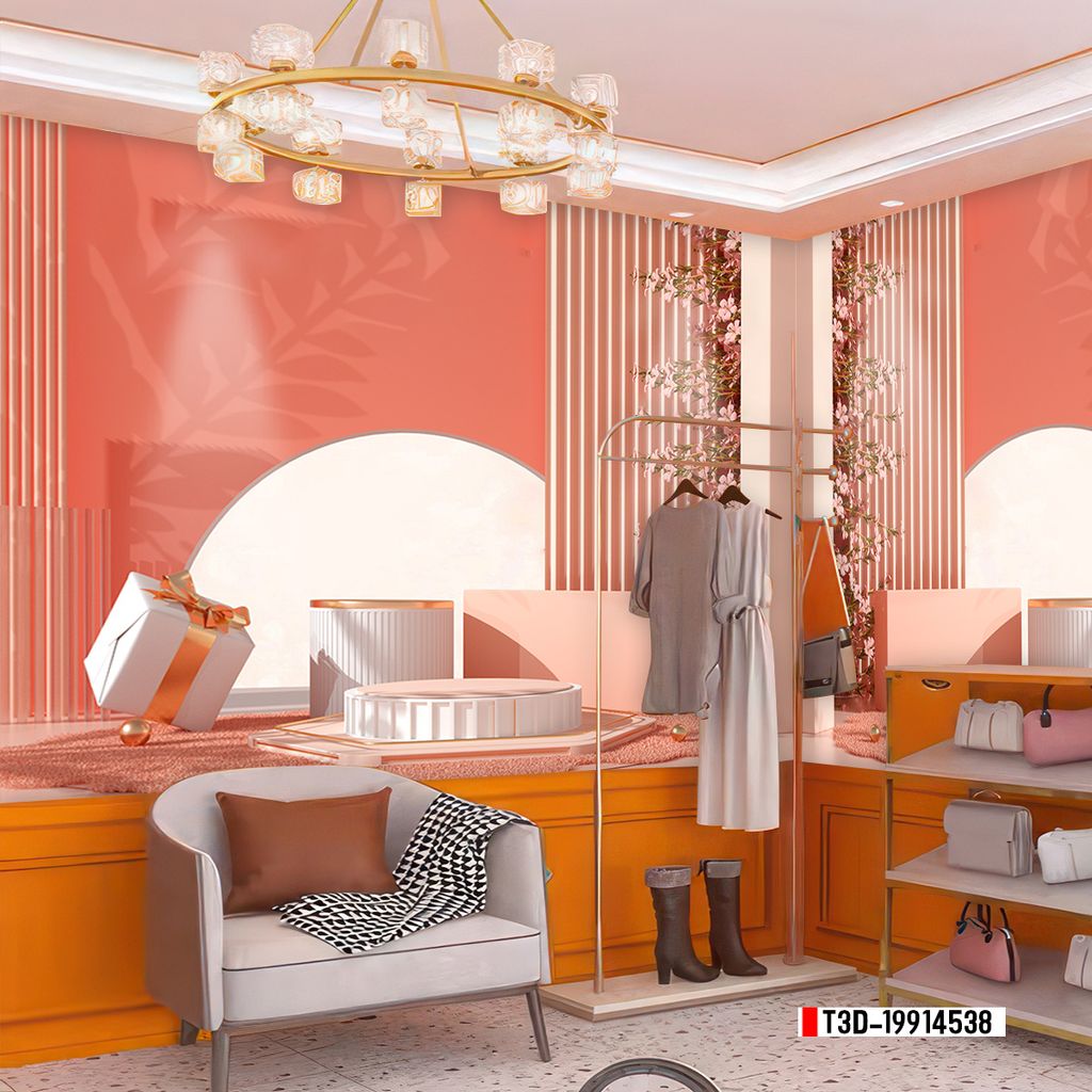 TRANH VẢI DÁN TƯỜNG 3D - TRANH VẢI HIỆN ĐẠI - TRANG TRÍ SHOP THỜI TRANG - PHONG CÁCH MORANDI | MÃ T3D-19914538