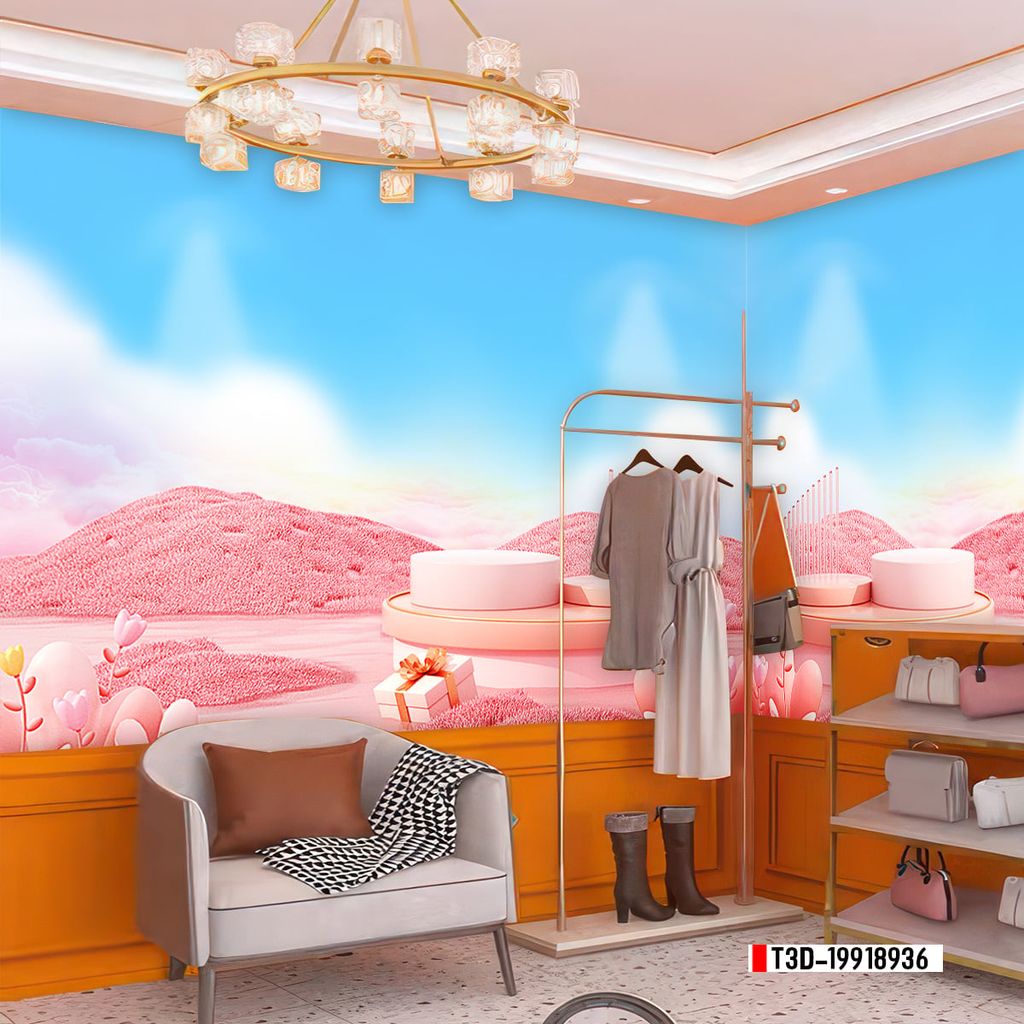 TRANH VẢI DÁN TƯỜNG 3D - TRANH VẢI HIỆN ĐẠI - TRANG TRÍ SHOP THỜI TRANG - PHONG CÁCH MORANDI | MÃ T3D-19918936