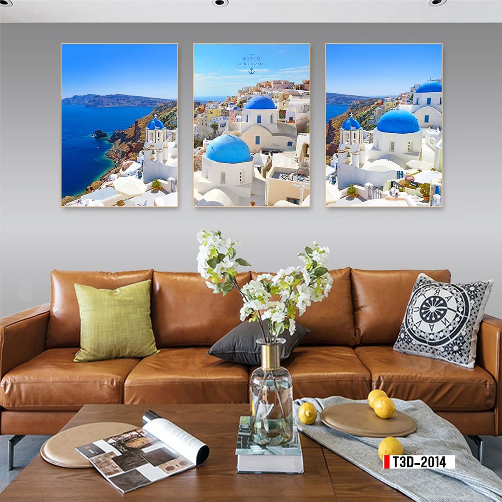 TRANH TREO TƯỜNG PHÒNG ĂN - PHÒNG KHÁCH - TRANH PHONG CẢNH GHÉP BỘ 3 BỨC | MÃ T3D-2014