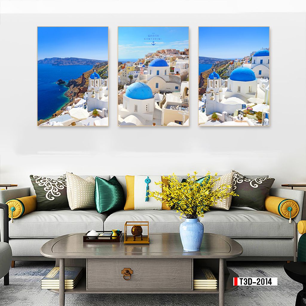 TRANH TREO TƯỜNG PHÒNG ĂN - PHÒNG KHÁCH - TRANH PHONG CẢNH GHÉP BỘ 3 BỨC | MÃ T3D-2014