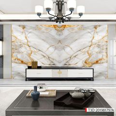 228 - TẤM ỐP VÂN ĐÁ ĐỐI XỨNG VÁCH TIVI - PHÒNG KHÁCH - TẤM ỐP PVC PHÒNG KHÁCH | T3D-201981797A